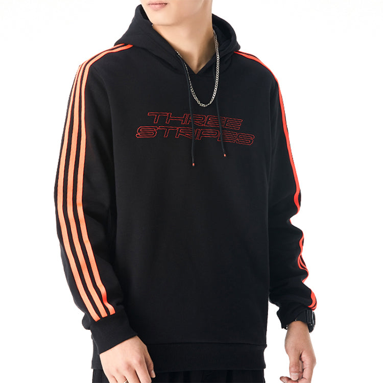 adidas M Fav Nn Hd logo Printing Fleece Lined Stay Warm Sports Pullover Black GQ7049