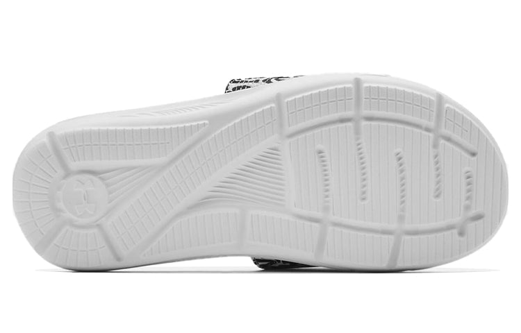 (WMNS) Under Armour Ignite 4 Graphic Strap Slide 'Zebra' 3024453-100
