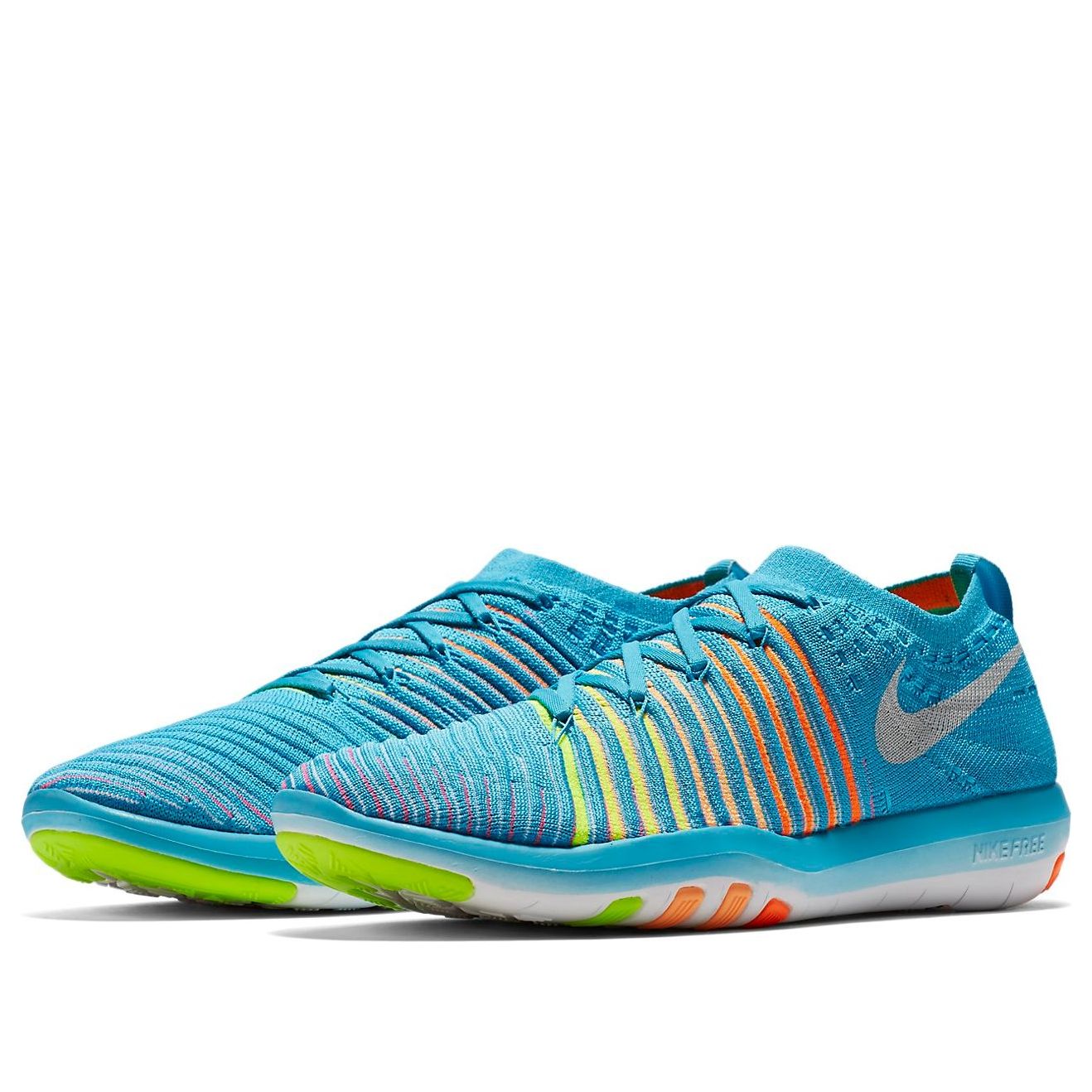 (WMNS) Nike Free Transform Flyknit 'Gamma Blue Total Orange' 833410-400