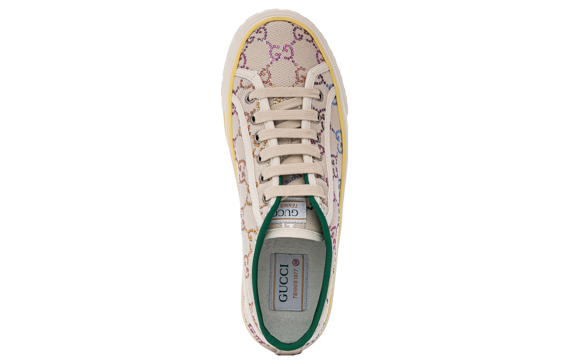 (WMNS) Gucci Tennis 1977 Low-Top Sneaker with crystals 'Off White' 732211-FABH3-9179