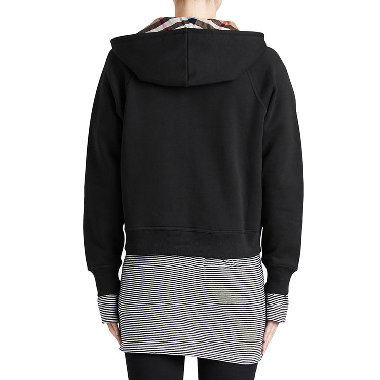 Burberry ribbed Fleece Lined Hooded Jacket Black 40385271