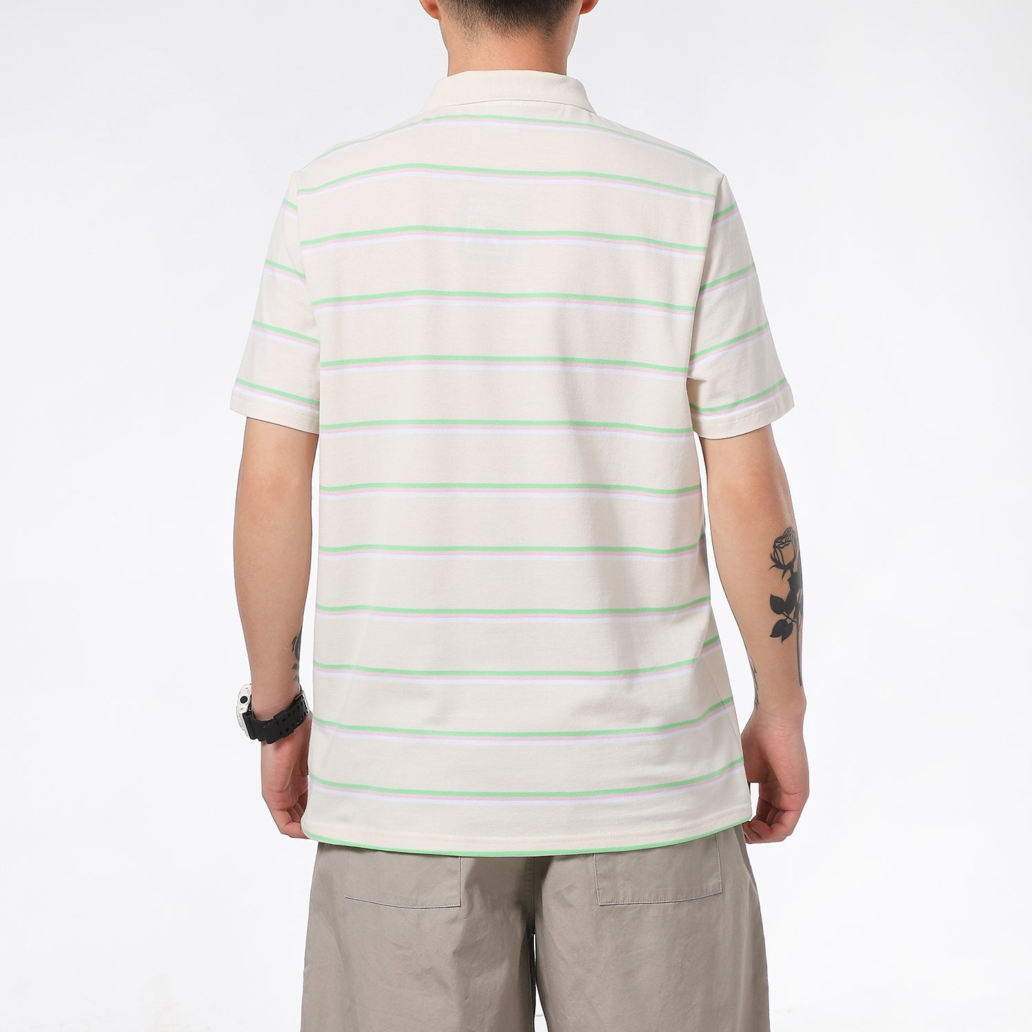 PUMA Downtown Stripe Polo Tee Shirt 'Beige' 599781-75