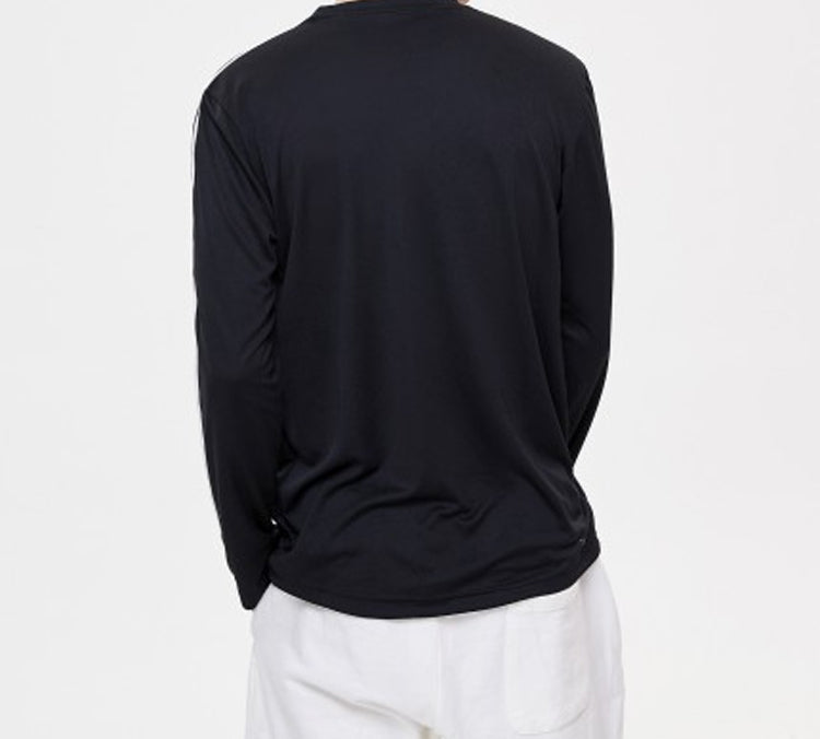 adidas D2m 3s Ls Tee Round-neck Long-sleeve Tee Men Black EI5647