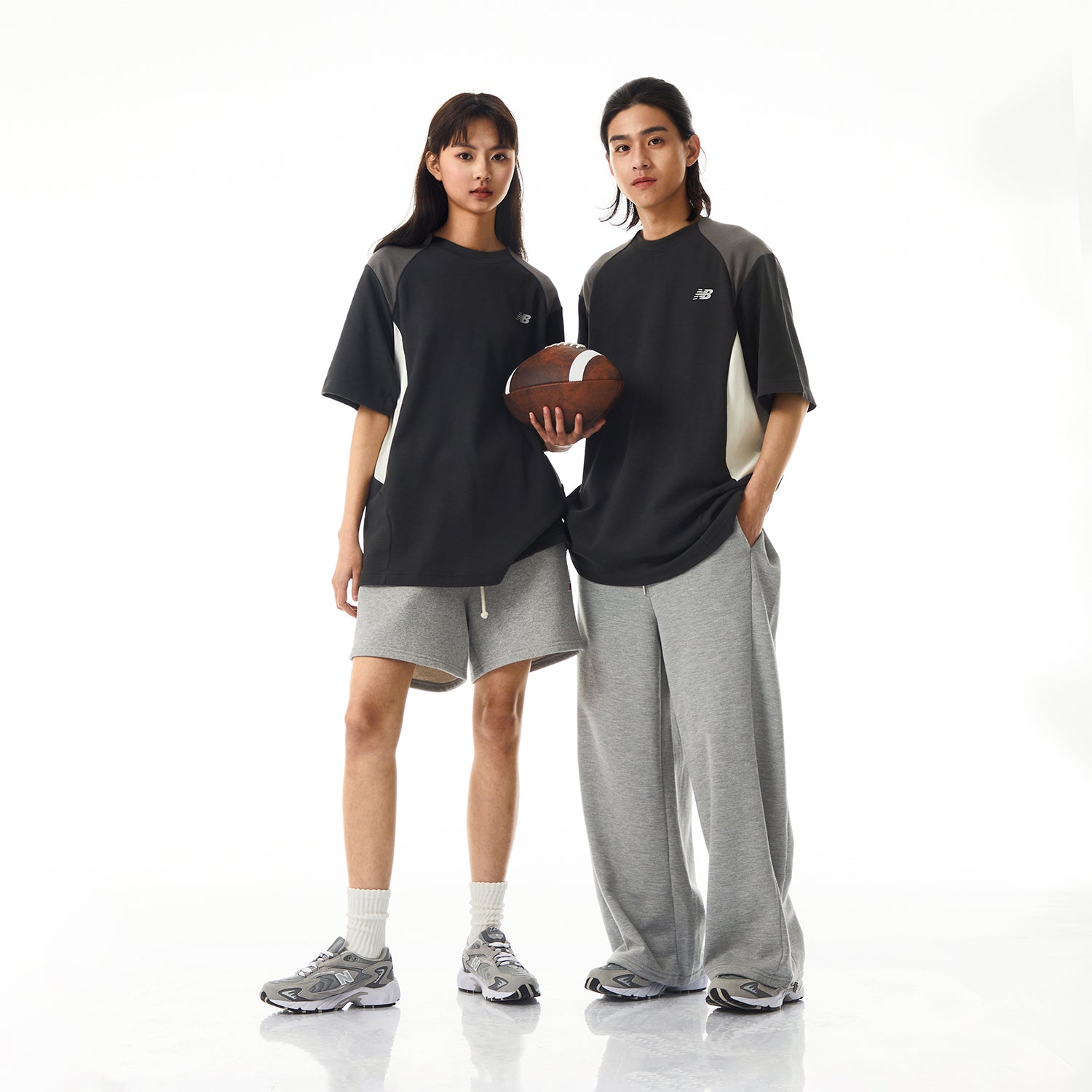 New Balance x LiangDong Color Block T-Shirt Asia Sizing 'Dark Grey' NEE17113-DKG