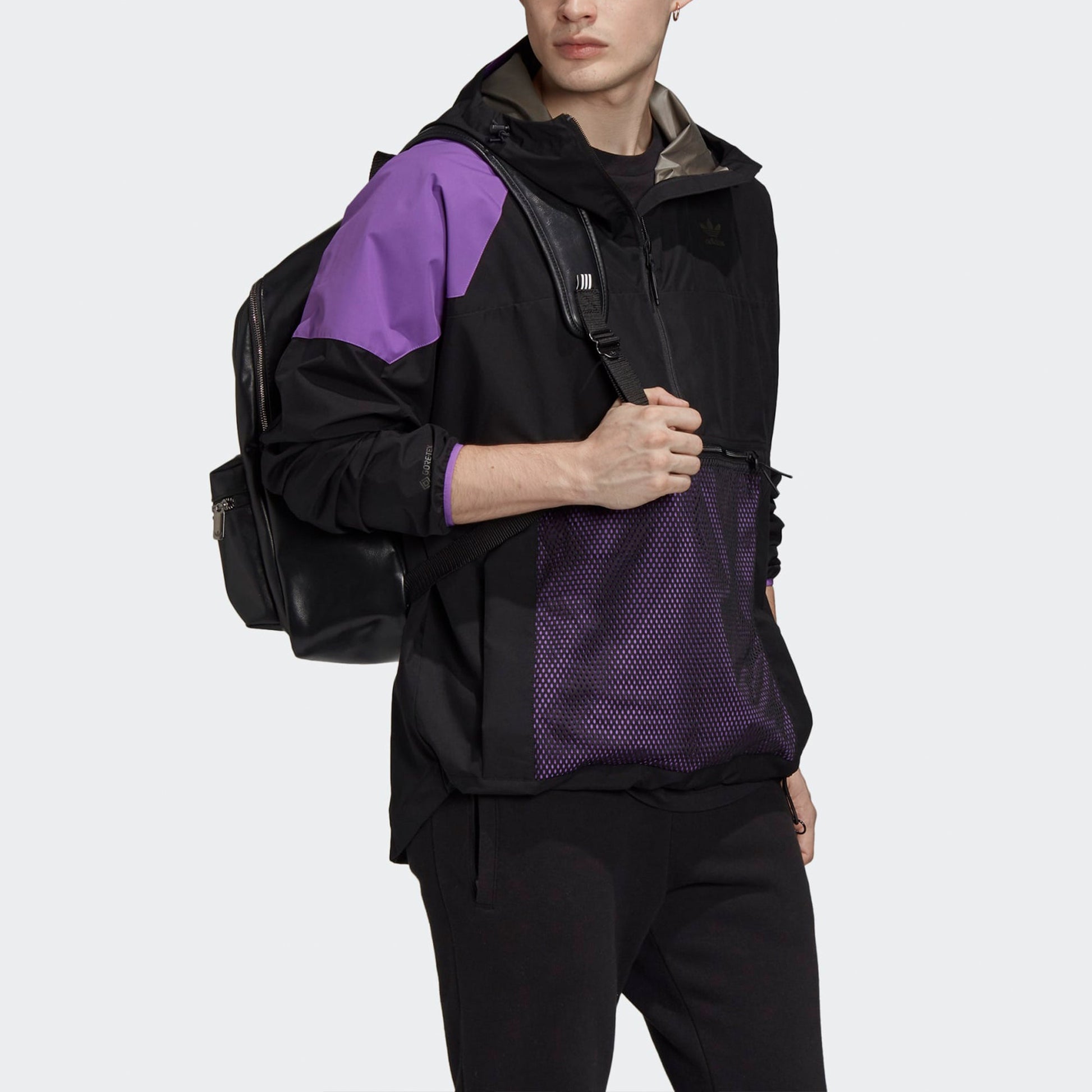 adidas originals Casual Sports hooded Half Zipper Jacket Black FM3679