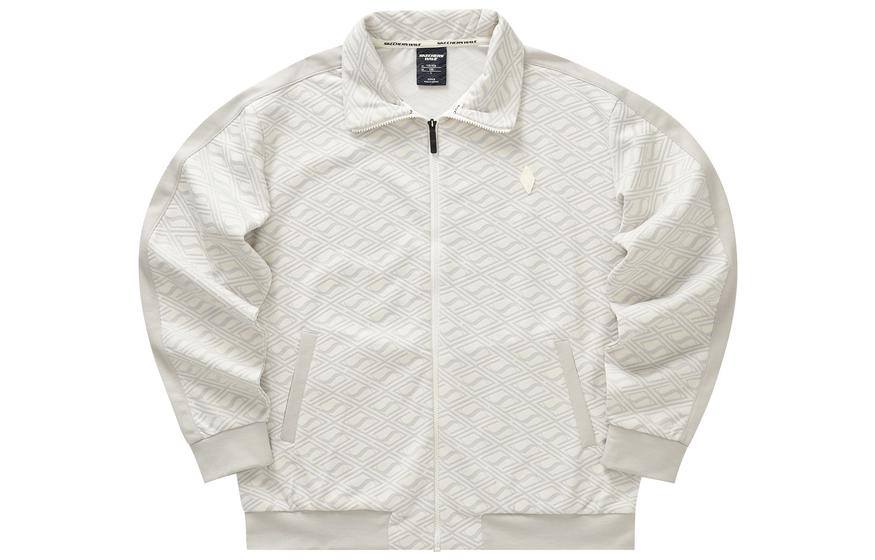 Skechers Full Print Embossed Zip-up Collar Jacket 'Black White' L422M081