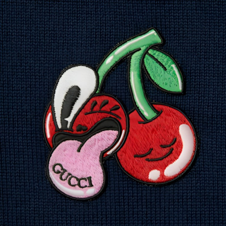 Gucci Cotton Wool Sweater With Patch 'Dark Blue' 781331-XKDZQ-4669