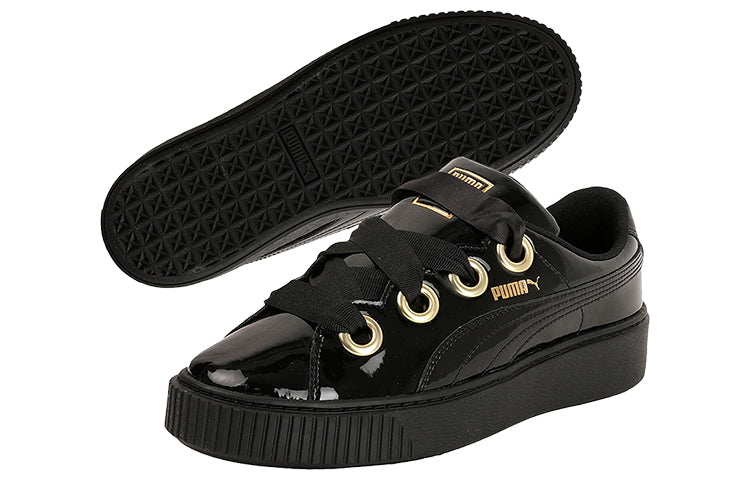 (WMNS) PUMA Platform Kiss Patent 'Black Gold' 366012-01