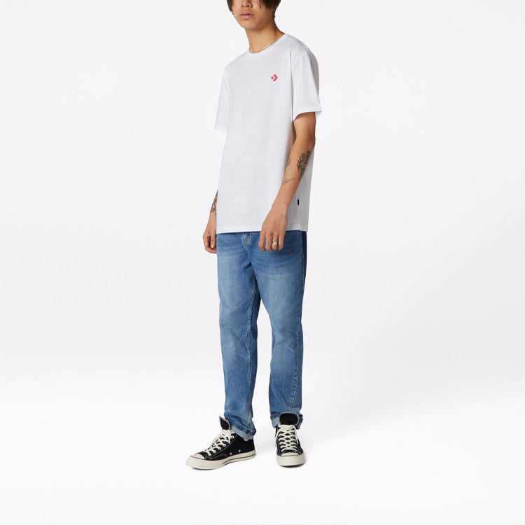 Men's Converse Sports Running Printing Alphabet Round Neck Short Sleeve White 10021112-A02