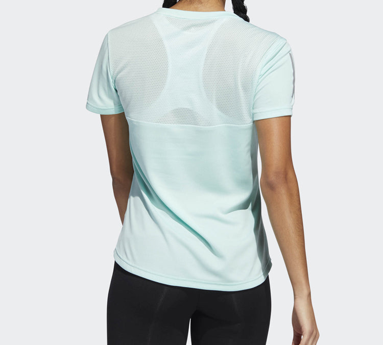 (WMNS) adidas Own The Run Tee Reflective Printing Sports Short Sleeve Green DQ2634