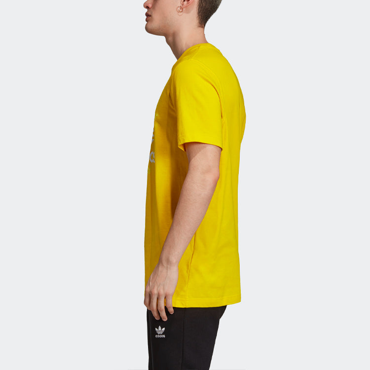 adidas Monogram Square Tee 'Yellow White' ED7045