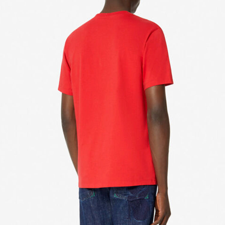 Men's KENZO Classic Eye Printing Round Neck Short Sleeve Red FA55TS0494YC-21