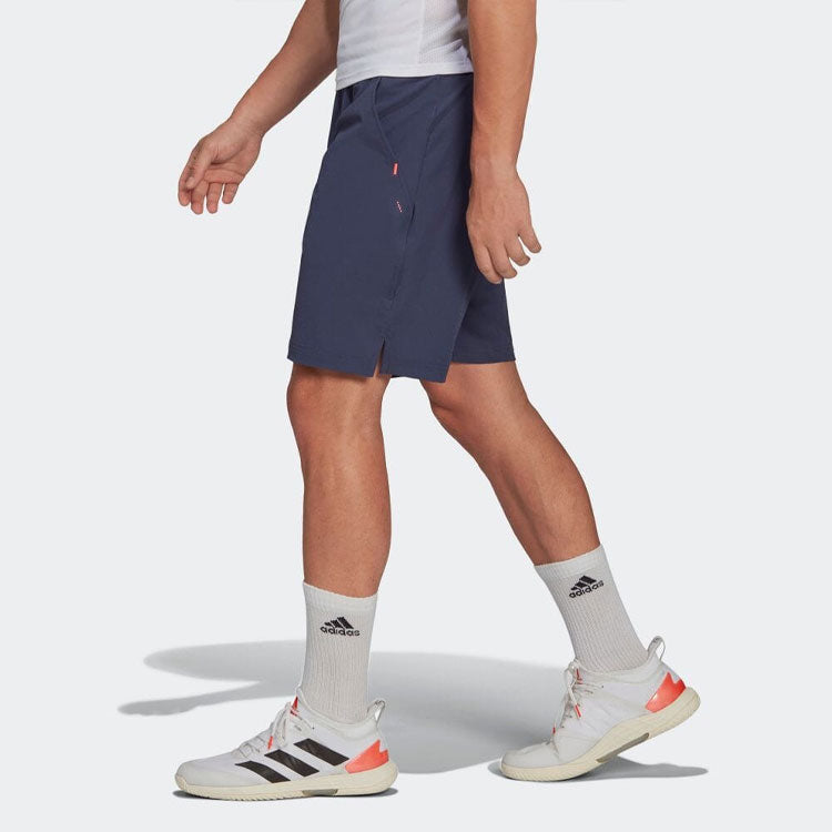 adidas Solid Color Elastic Waistband Lacing Sports Shorts Blue HB9148