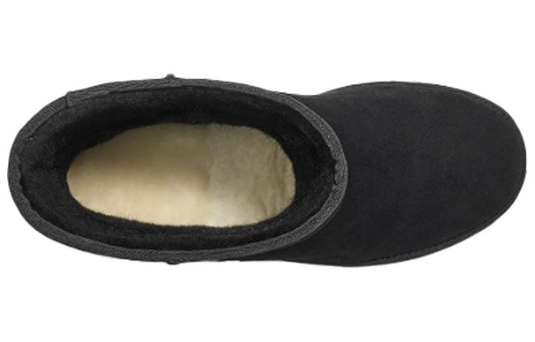 (WMNS) UGG Classic Femme Short Suede Black 1104611-BLK