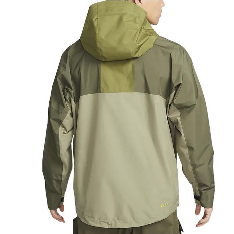 Men's Nike ACG Splicing Long Sleeves Hooded Jacket Autumn Olive Green DR5265-378