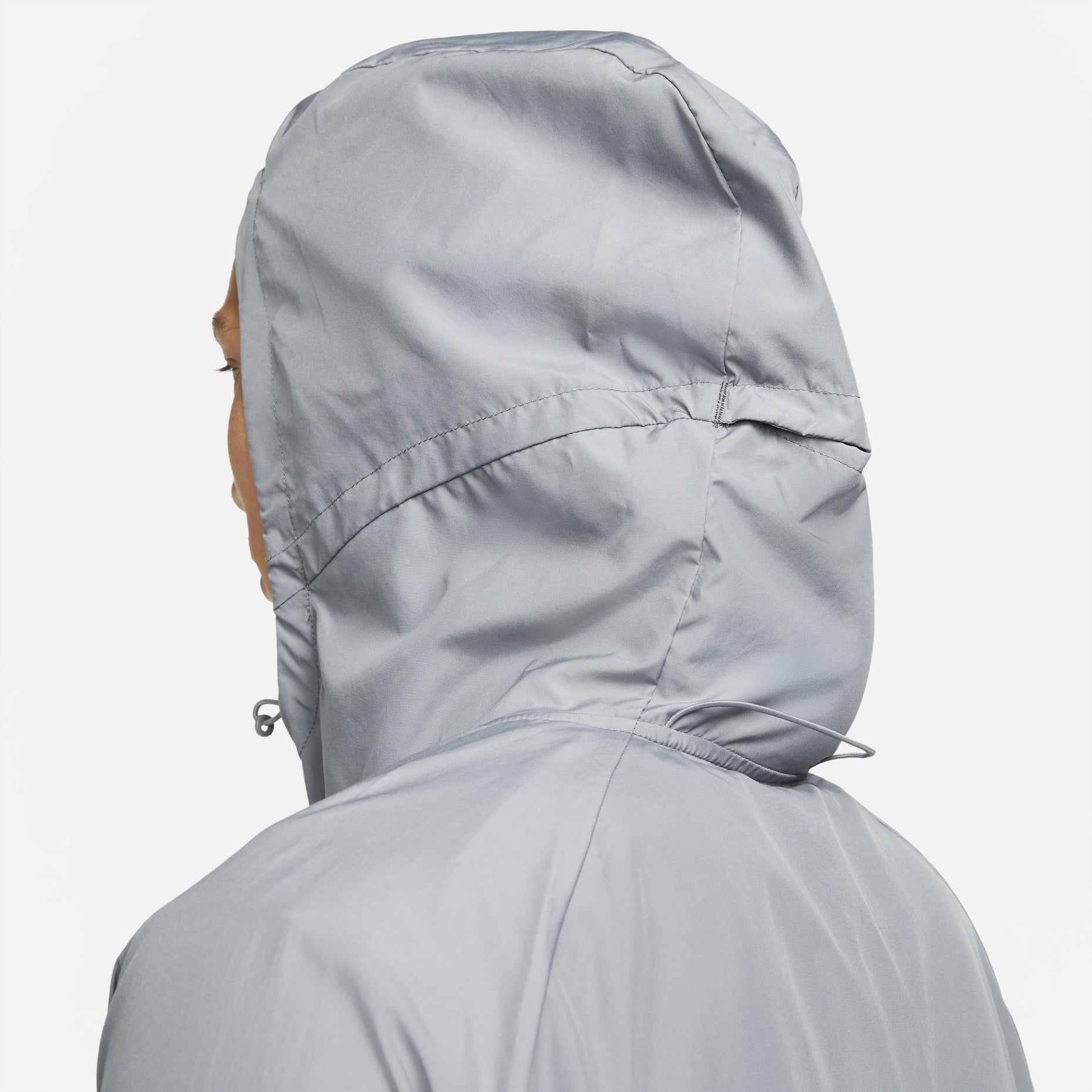 Men's Nike As Nk Rpl Miler Jkt Reflective Logo Printing Woven Sports Hooded Jacket Gray DD4747-084