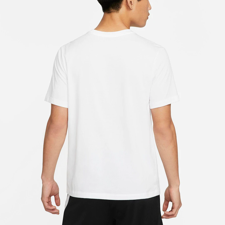 Men's Nike Printing Alphabet Short Sleeve Basketball White T-Shirt DN2985-100