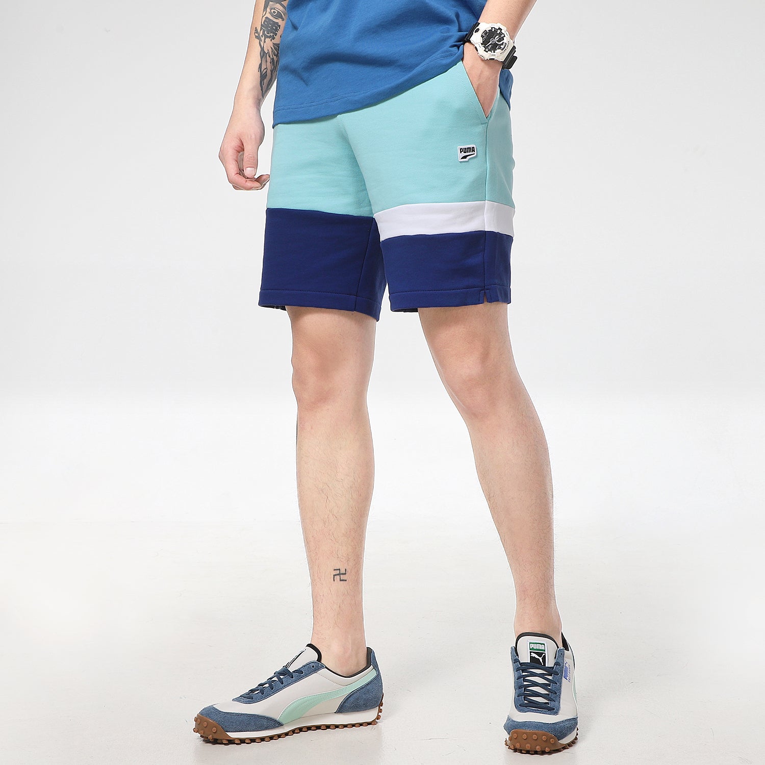 PUMA Solid Basic Shorts 'Blue Navy White' 531304-49