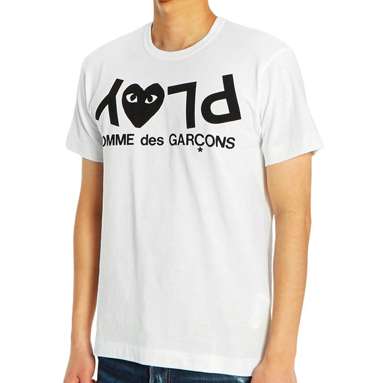 COMME des GARCONS PLAY Inverted Text T-Shirt 'White' AZ-T068-051-1