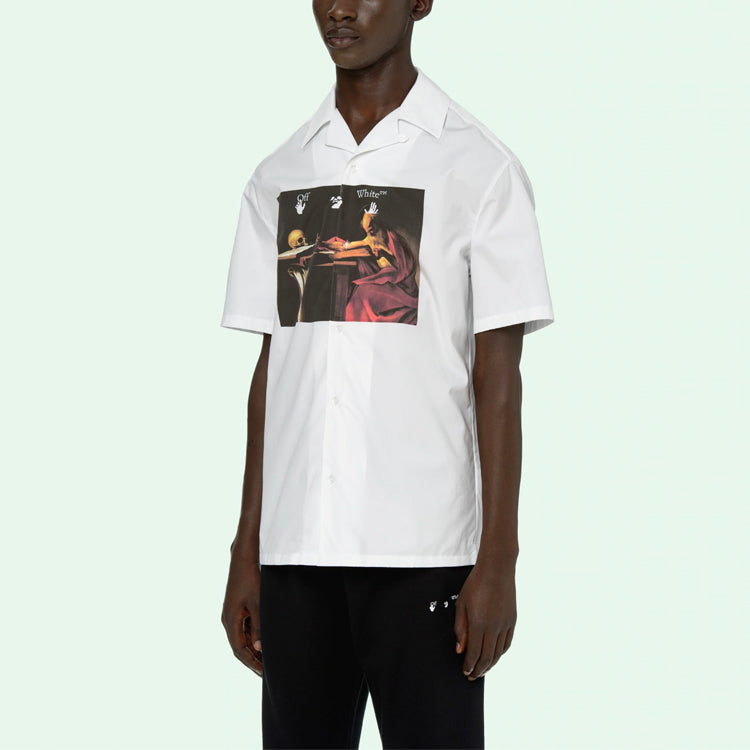Men's Off-White SS21 Short Sleeve White Shirt OMGA163R21FAB0040125