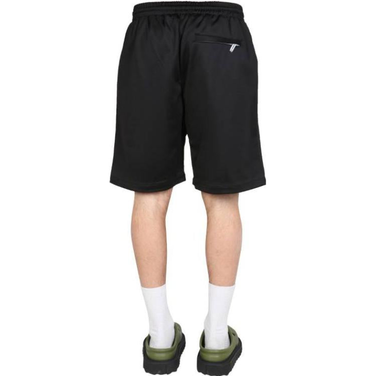 Men's Off-White SS22 Solid Color Logo Printing Elastic Waistband Straight Shorts Ordinary Version Black OMCL001C99FAB0011001