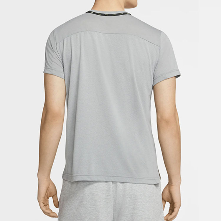 Nike Training Top Multicolor Splicing Breathable Sports Short Sleeve Gray CJ4743-077