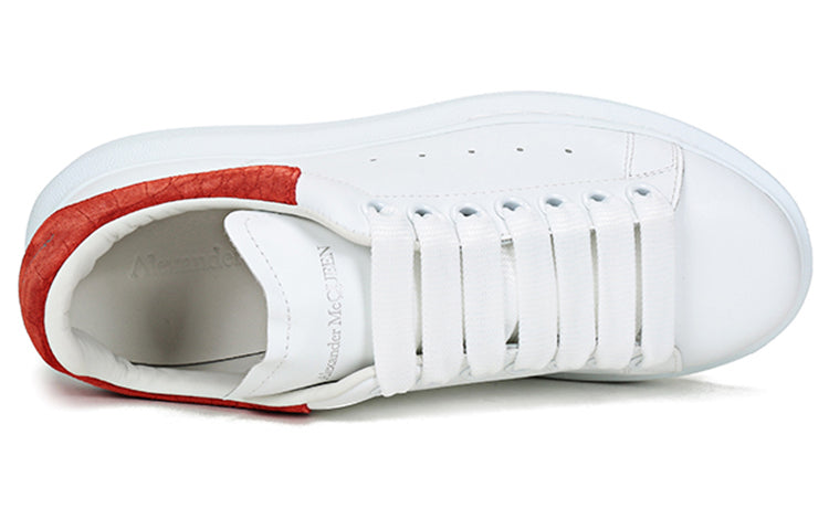 (WMNS) Alexander McQueen Oversized Sneaker 'Red Embossed Suede Crocodile' 650788WHZ4K9294