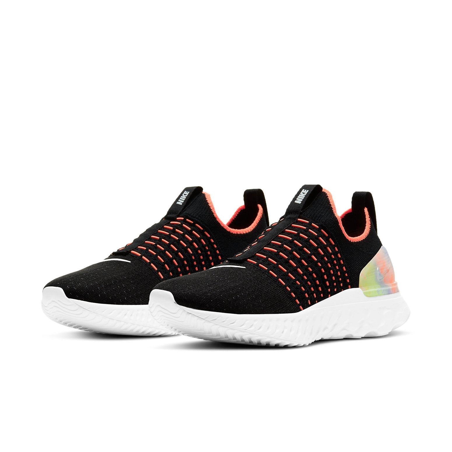 (WMNS) Nike React Phantom Run Flyknit 2 'Black Bright Mango' DD9668-001