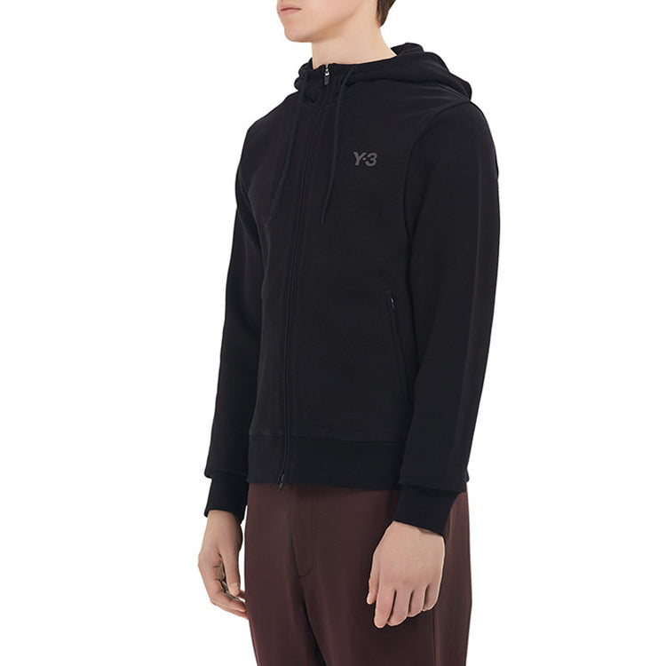 Men's Y-3 Logo Printing Casual Zipper Hooded Jacket Black GK4402