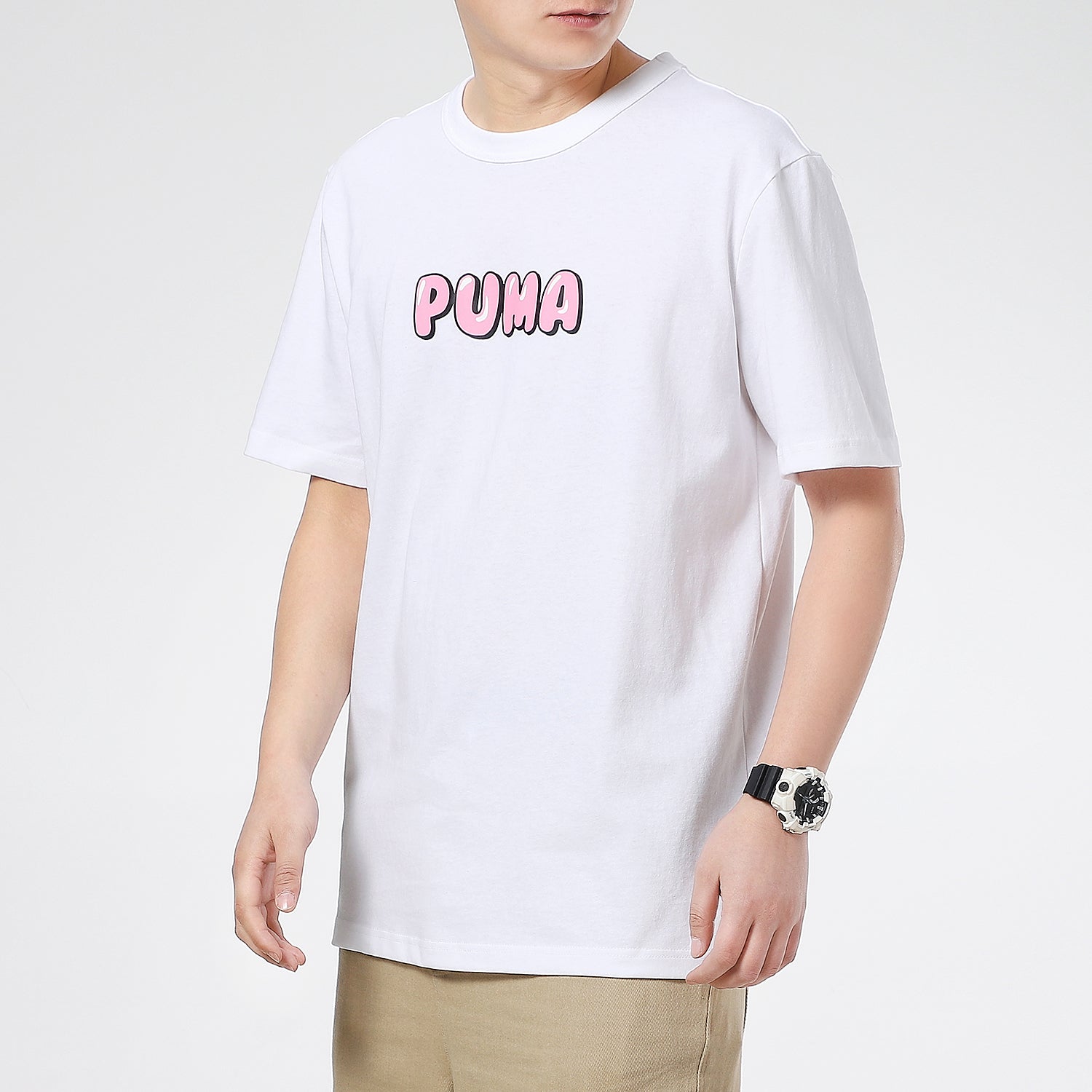 PUMA Downtown Graphic T-Shirt 'White Pink' 531335-02
