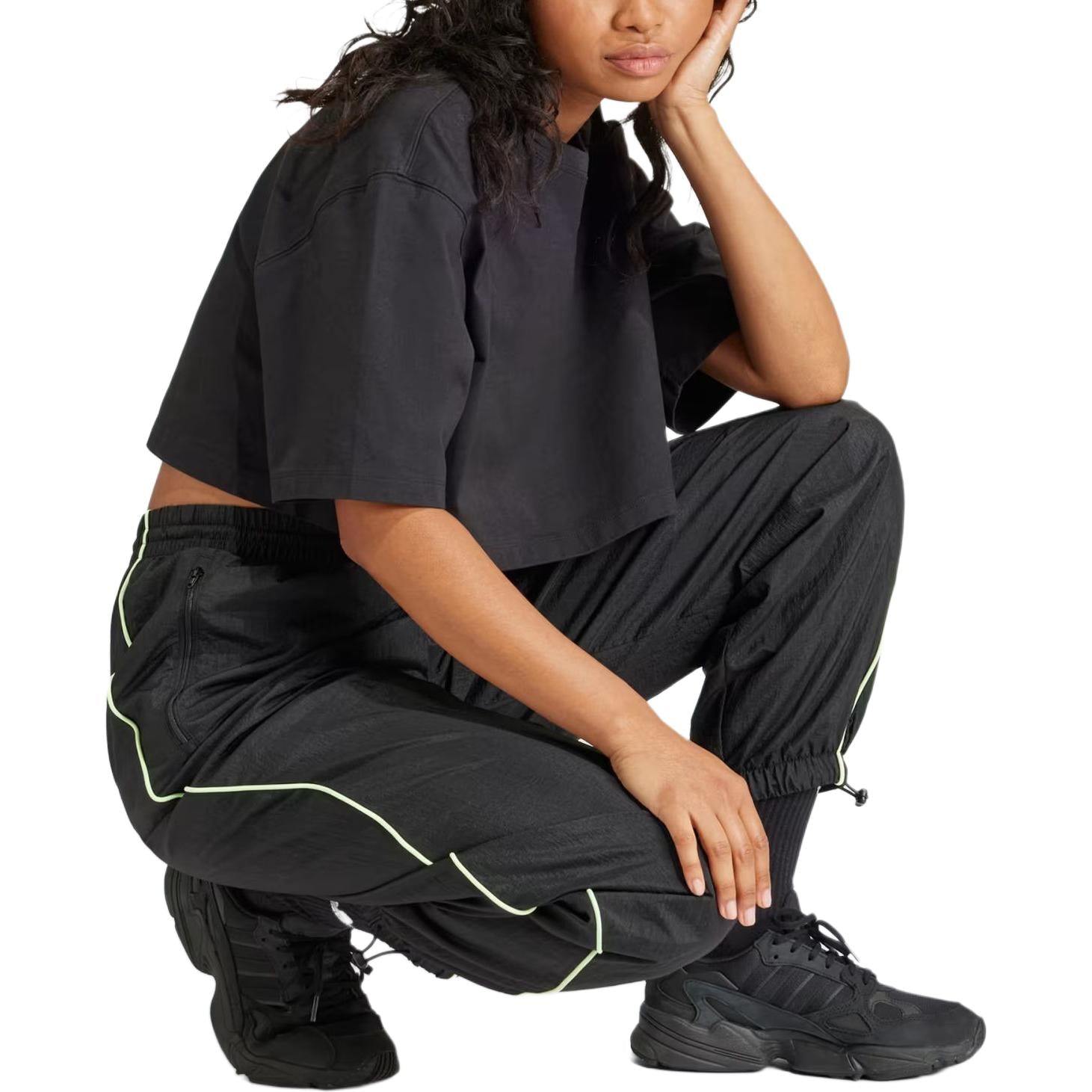 (WMNS) adidas Loose Parachute Pants Asia Sizing 'Black' IT9698