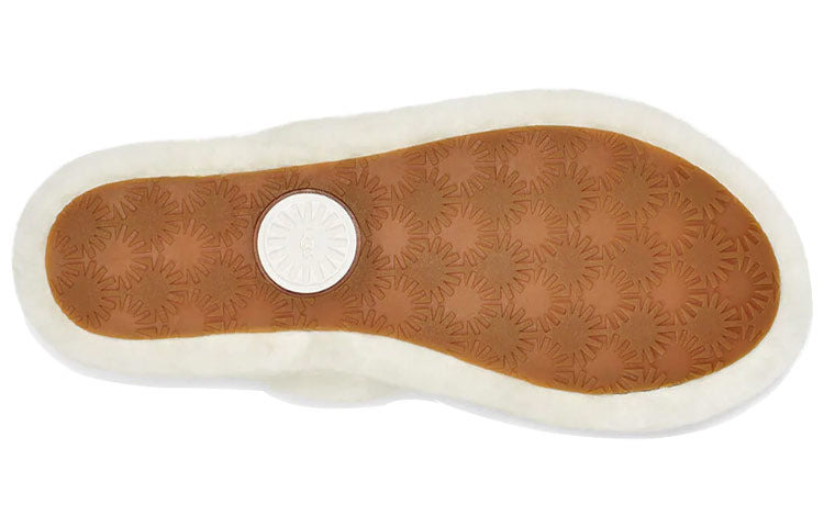 (WMNS) UGG Oh Yeah Thick Sole White Slippers 1107953-WHT