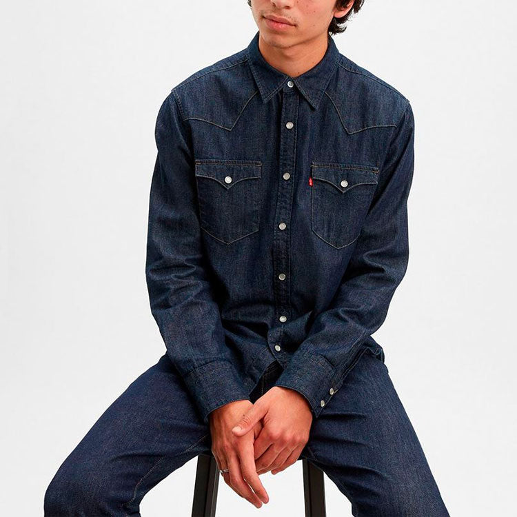 Men's Levis Lapel Denim Blue Shirt 85744-0000