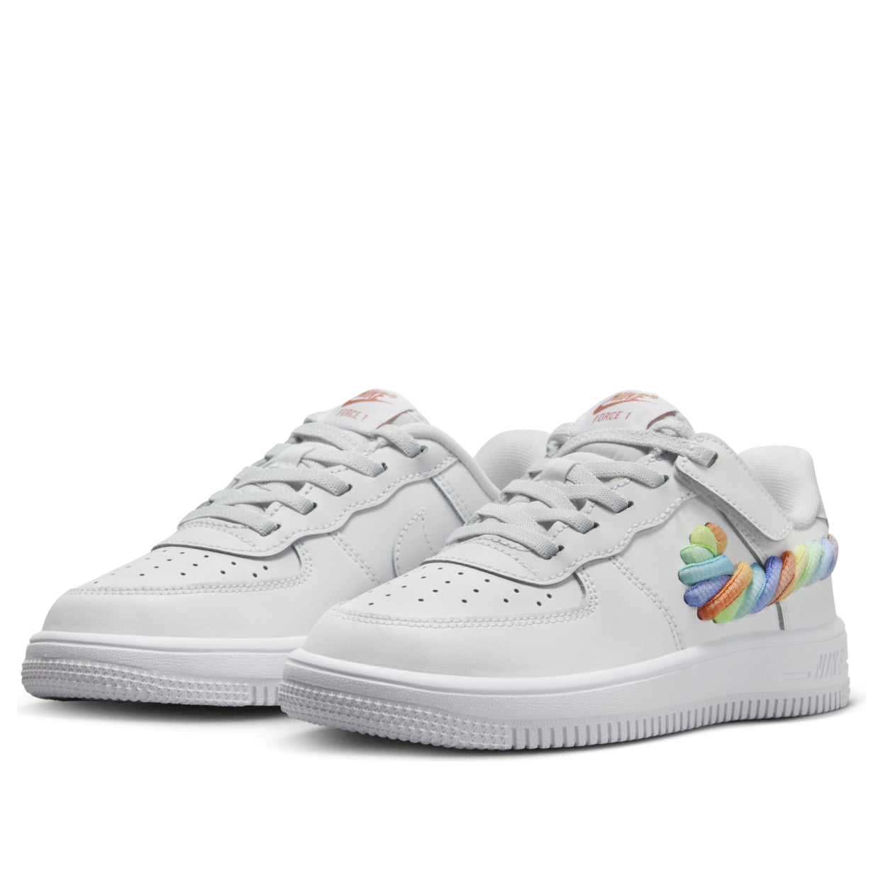 (PS) Nike Force 1 Low LV8 EasyOn 'Rainbow Lace Swoosh' FN4890-100
