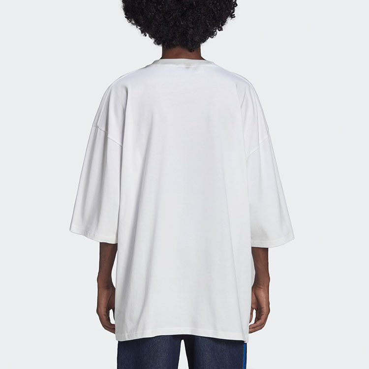Men's adidas originals x Kerwin Frost Crossover Cartoon Printing Loose Round Neck Short Sleeve White T-Shirt HB2964