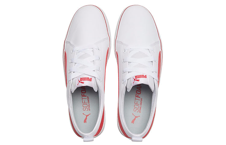 PUMA Street Retro Low Top Casual Skate Shoes Unisex White Red 367928-02
