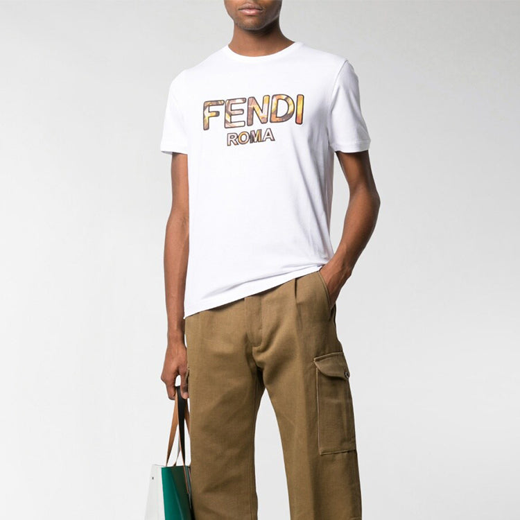 Men's FENDI Cotton Short Sleeve White FY0894ABR9F1AYU