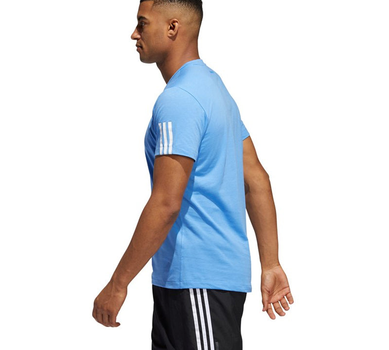adidas Run It Tee Soft Sports Round Neck Short Sleeve Blue EJ8086