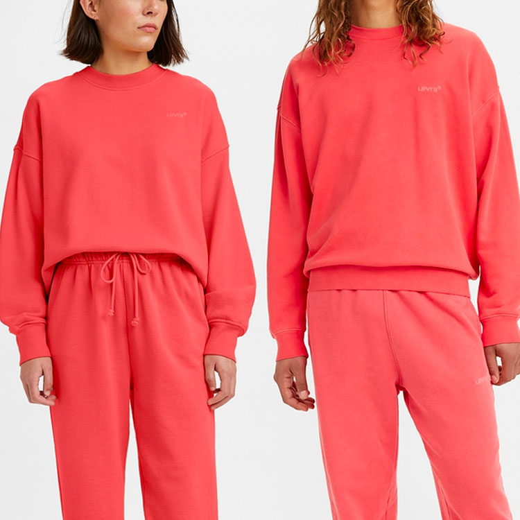 Levis Unisex Round-Neck Logo Bandhnu Knitting Sweatshirt Red A0717-0010
