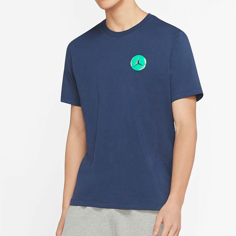 Air Jordan LEGACY AJ13 Sports Short Sleeve Blue CW0800-414