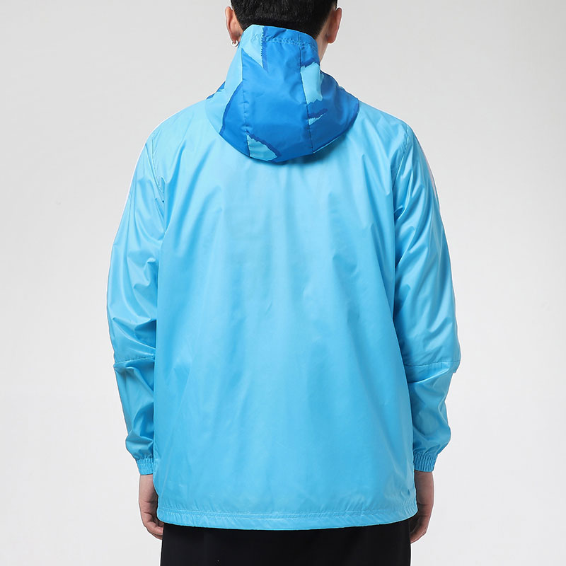 adidas Real Madrid Football Woven Hooded Jacket Blue GQ2538