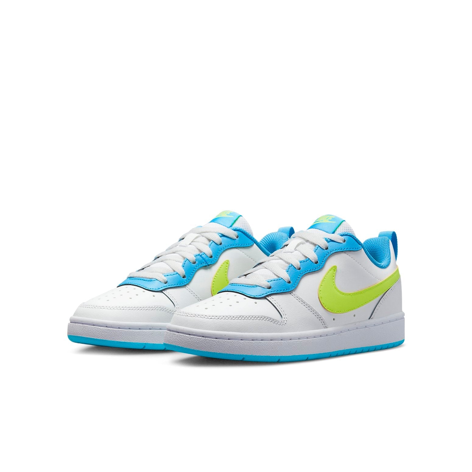 (GS) Nike Court Borough Low 2 'White Baltic Blue Volt' BQ5448-122