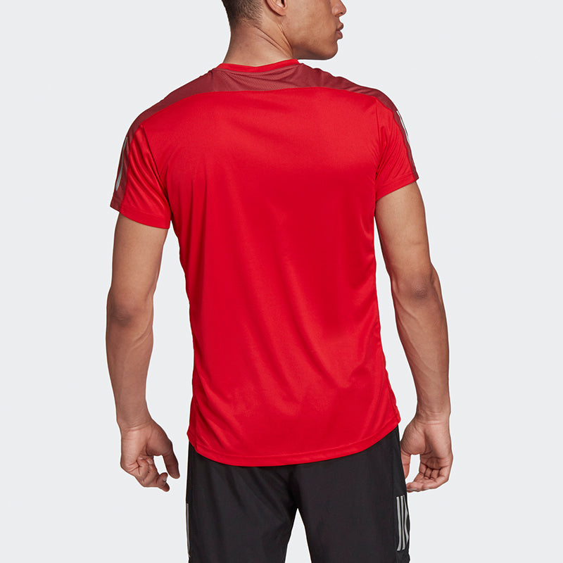 adidas Own The Run Tee Casual Training Running Sports Short Sleeve Red GC7872