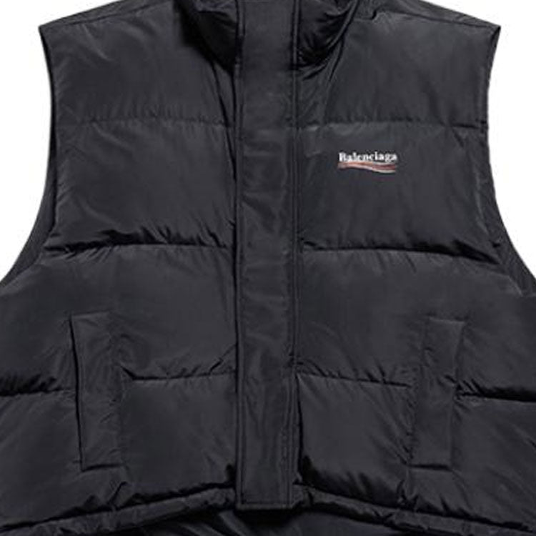 Balenciaga Political Campaign Cocoon Puffer Vest 'Black' 762769TYD361000