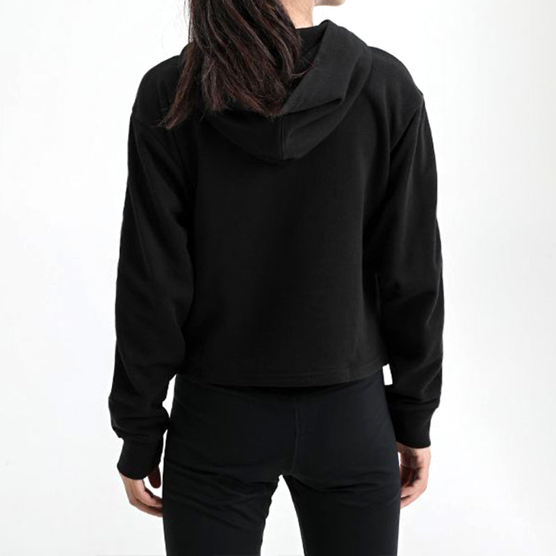 (WMNS) PUMA Amplified Cropped Tr Hoodie 'Black White' 586592-01