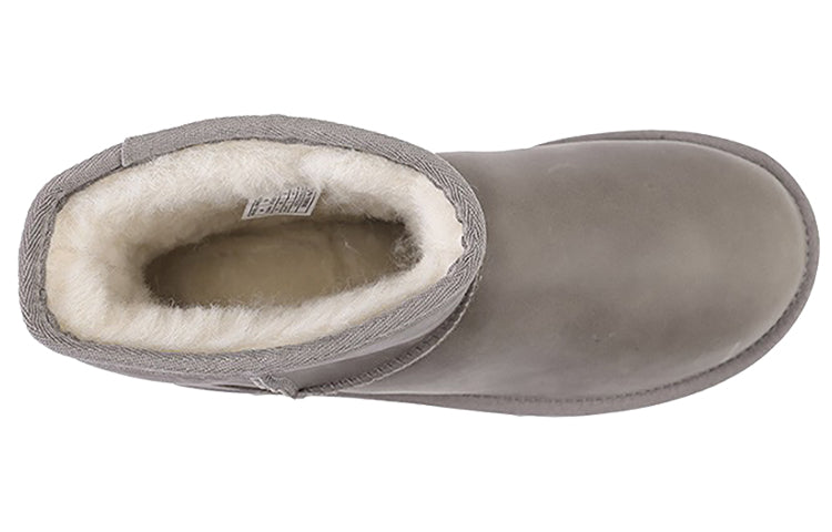 (WMNS) UGG Classic Mini Leather Snow boots Grey 1006595-FEA