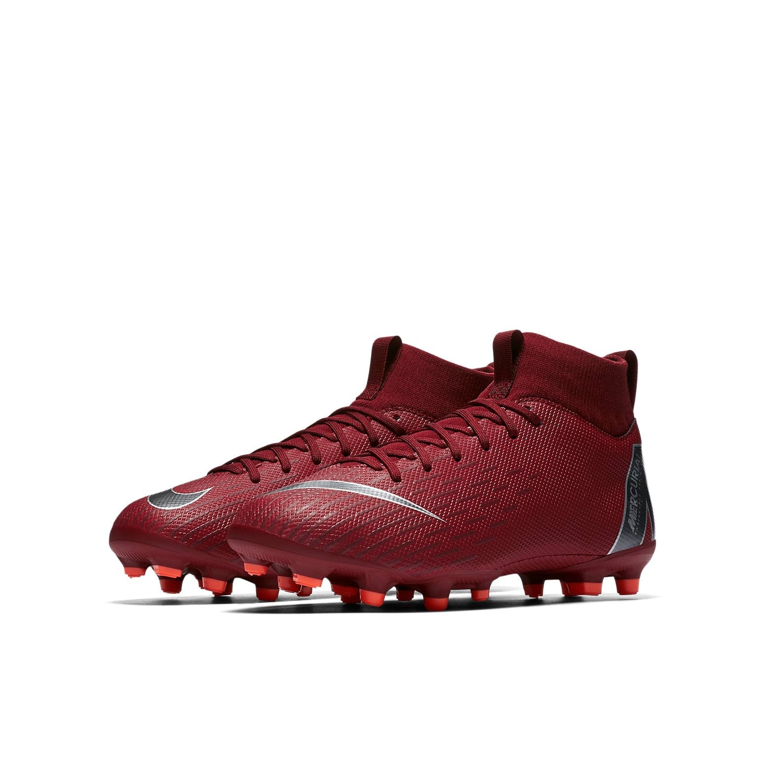 (GS) Nike JR Mercurial Superfly 6 12 Academy FG 'Red Silver' AH7337-606