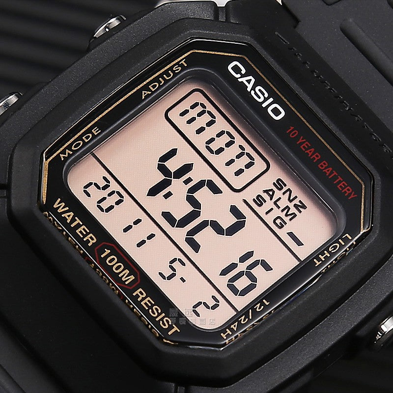 CASIO Waterproof Sports Analog Mens Black Digital W-800HG-9A