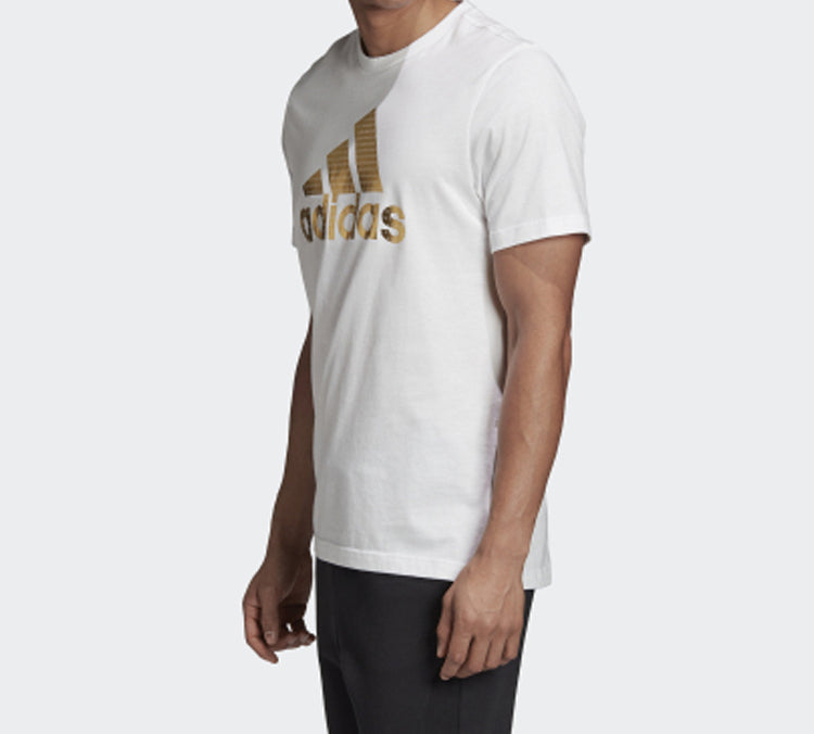 adidas Universal Foil Letter Short-sleeve Tee Men White GE4700