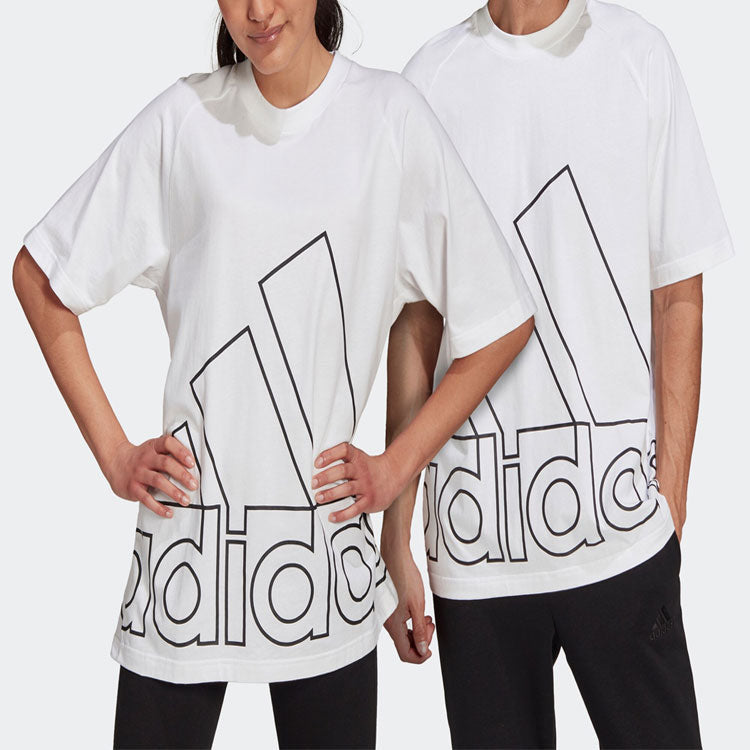 adidas U Big Logo T Sports Stylish Printing Round Neck Short Sleeve White GU4290